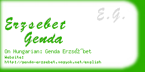 erzsebet genda business card